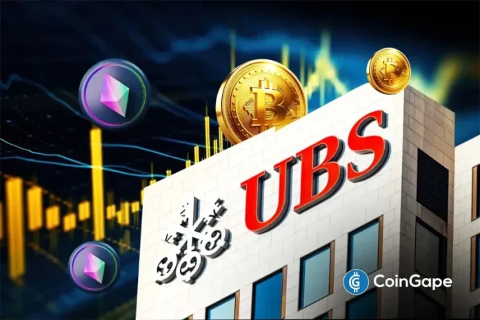 UBS, which is the world’s largest wealth manager, reportedly plans to roll out crypto trading for some of its banking clients. This move comes as more Wall Street giants, including JPMorgan and Morgan Stanley, venture into crypto. UBS Plans Bitcoin And Ethereum Trading For Some Wealth Clients According to a Bloomberg report, the Swiss banking
The post <a href="https://coingape.com/5t-ubs-to-offer-bitcoin-and-crypto-trading-as-more-banks-expand-into-crypto/">$5T UBS To Offer Bitcoin and Crypto Trading as More Banks Expand Into Crypto</a> appeared first on <a href="https://coingape.com/">CoinGape</a>.