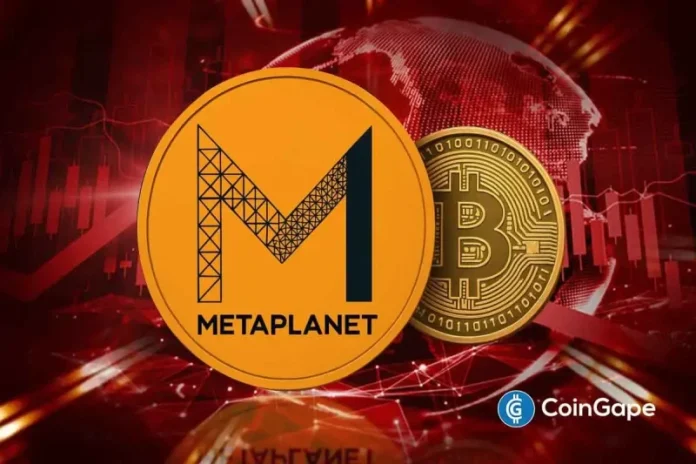 Metaplanet stock tumbles 12% on Tuesday as the firm’s value falls below its total Bitcoin holdings for the first time. Asia’s largest corporate Bitcoin holder faces heat after the recent crypto market crash, which dragged BTC price below $110,000. Metaplanet Stock Falls 12% Today Metaplanet stock closed 12.36% lower at 482 JPY on October 14,
The post <a href="https://coingape.com/metaplanet-stock-crashes-enterprise-value-falls-under-bitcoin-holdings/">BREAKING: Metaplanet Stock Crashes 12% as Enterprise Value Falls Under Bitcoin Holdings</a> appeared first on <a href="https://coingape.com/">CoinGape</a>.
