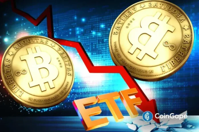 The initial January trend for the crypto market seemed to have run out of steam as the Bitcoin price slid below the level of $90,000. The U.S. spot BTC ETFs also recorded the largest outflow this year. Bitcoin Price Pulled Back as BTC ETFs Posted Outflows The crypto was spotted below $90,000 in Thursday’s market
The post <a href="https://coingape.com/bitcoin-price-falls-below-90k-again-as-btc-etf-sees-480m-in-outflows/">Bitcoin Price Falls Below $90K Again as BTC ETF Sees $480M in Outflows</a> appeared first on <a href="https://coingape.com/">CoinGape</a>.