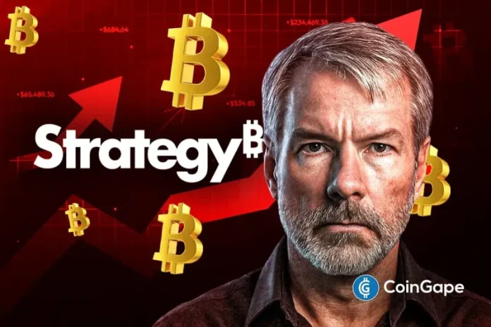 Strategy has continued to double down on its BTC accumulation spree as the company has announced another weekly Bitcoin purchase. This comes amid the significant declines in the flagship crypto and the MSTR stock, which has dropped to a five-month low. Strategy Acquires 850 BTC for $99.7 Million In a press release, the company announced
The post <a href="https://coingape.com/michael-saylors-strategy-adds-more-btc-as-bitcoin-and-mstr-fall/">Breaking: Michael Saylor’s Strategy Adds 850 BTC As Bitcoin and MSTR Fall</a> appeared first on <a href="https://coingape.com/">CoinGape</a>.