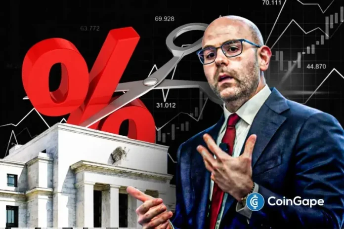 Federal Reserve Governor Stephen Miran has advocated for Fed rate cuts of over 100 basis points (bps) this year. This comes as crypto traders continue to increase bets that the Fed will only lower rates by 50 bps this year. Miran Pushes For Over 100 Bps Fed Rate Cuts This Year Speaking during a FOX
The post <a href="https://coingape.com/feds-stephen-miran-backs-100-bps-of-rate-cuts-as-crypto-traders-price-in-only-two/">Fed’s Stephen Miran Backs 100+ Bps of Rate Cuts as Crypto Traders Price In Only Two</a> appeared first on <a href="https://coingape.com/">CoinGape</a>.
