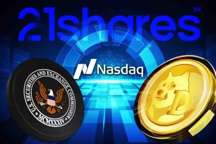 21Shares Dogecoin ETF amended its application to confirm the ticker and additional details ahead of the final decision by the U.S. Securities and Exchange Commission (SEC). The spot Dogecoin ETF prepares for listing and trading on Nasdaq, with the approval delayed due to the prolonged U.S. government shutdown. 21Shares Dogecoin ETF Files with the US
The post <a href="https://coingape.com/21shares-amends-s-1-for-spot-dogecoin-etf-approval/">BREAKING: 21Shares Amends S-1 for Spot Dogecoin ETF Approval</a> appeared first on <a href="https://coingape.com/">CoinGape</a>.