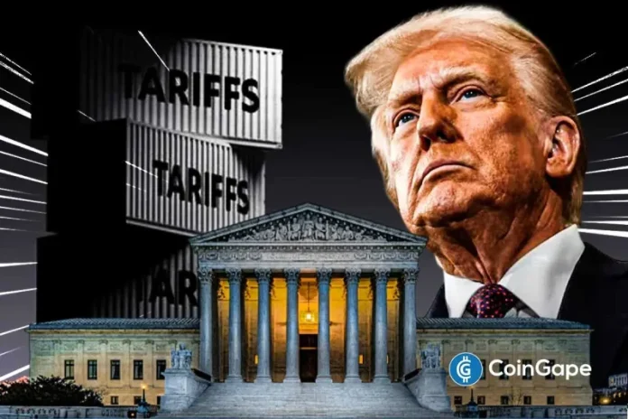 The U.S. Supreme Court is set to release its ruling on the legality of Trump-era tariffs on February 20, 2026. Additional opinion days are scheduled for February 24 and 25. The ruling may have far-reaching consequences for U.S. trade policy as well as international markets, including the crypto market. The decision of the court is
The post <a href="https://coingape.com/trending/supreme-court-trump-tariff-ruling-tomorrow-schedule-expectations-and-crypto-market-impact/">Supreme Court Trump Tariff Ruling Tomorrow: Schedule, Expectations, and Crypto Market Impact?</a> appeared first on <a href="https://coingape.com/">CoinGape</a>.