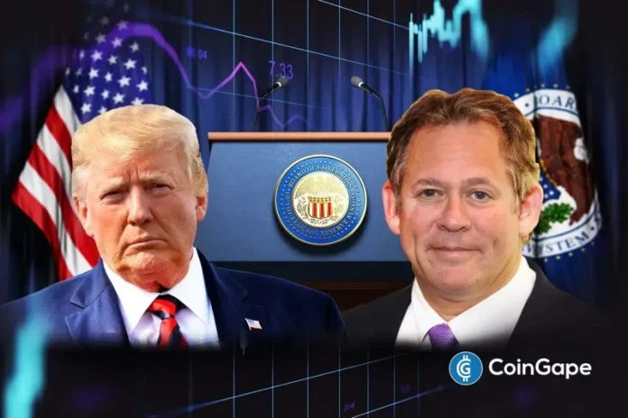 The Fed chair race is heating up with U.S. President Donald Trump set to interview BlackRock’s Chief Investment Officer of Global Fixed Income, Rick Rieder. This follows the president’s interview with Fed Governor Chris Waller, who is also one of the candidates to replace Jerome Powell. Trump To Interview BlackRock’s Rick Rieder For Fed Chair
The post <a href="https://coingape.com/trump-to-interview-blackrocks-rick-rieder-as-fed-chair-shortlist-narrows-to-four/">Trump to Interview BlackRock’s Rick Rieder as Fed Chair Shortlist Narrows to Four</a> appeared first on <a href="https://coingape.com/">CoinGape</a>.