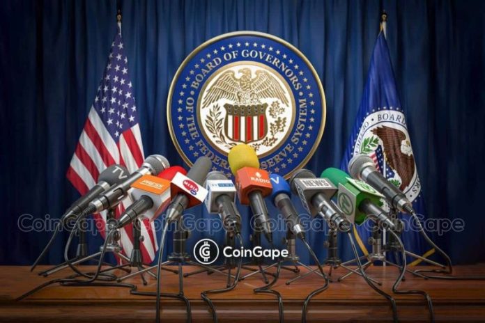 The US Federal Reserve is set to make key decisions on digital assets during its Payments Innovation Conference on Tuesday, October 21. Leading personalities from the crypto and traditional finance sectors will be present at the event as investors wait to see what this might mean for the market. What to Expect From the US
The post <a href="https://coingape.com/us-federal-reserve-to-host-bitcoin-and-crypto-payments-conference-tomorrow-what-to-expect/">US Federal Reserve to Host Bitcoin and Crypto Payments Conference Tomorrow — What to Expect</a> appeared first on <a href="https://coingape.com/">CoinGape</a>.